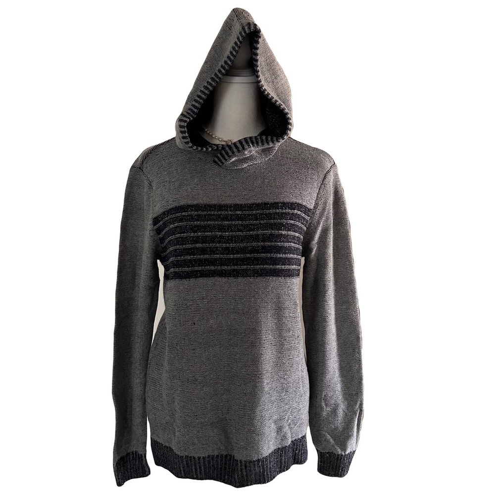 NEW WITH TAG RETROFIT ICE HEATHER SWEATER HOODIE SIZE XL (18/20) GRAY BLACK